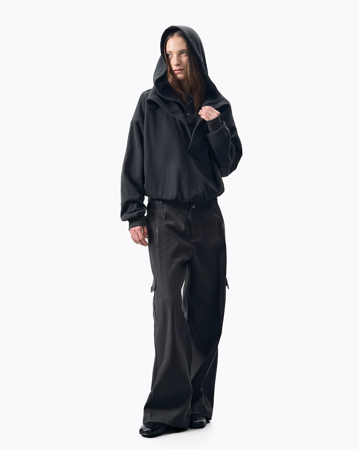 The High-Neck Hooded Pullover