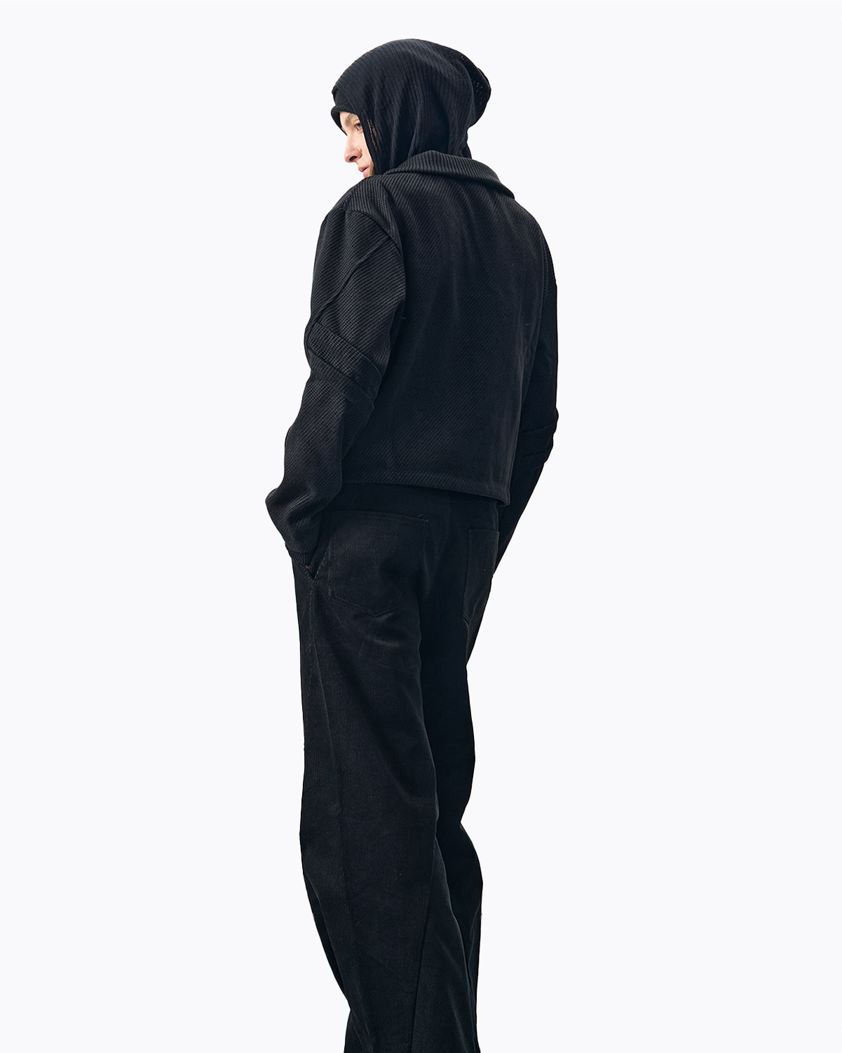 The Bias-Cut Hooded Jacket