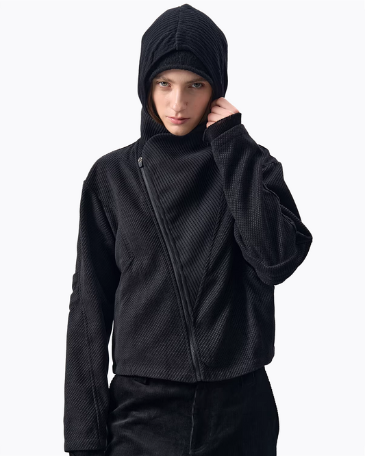 The Bias-Cut Hooded Jacket