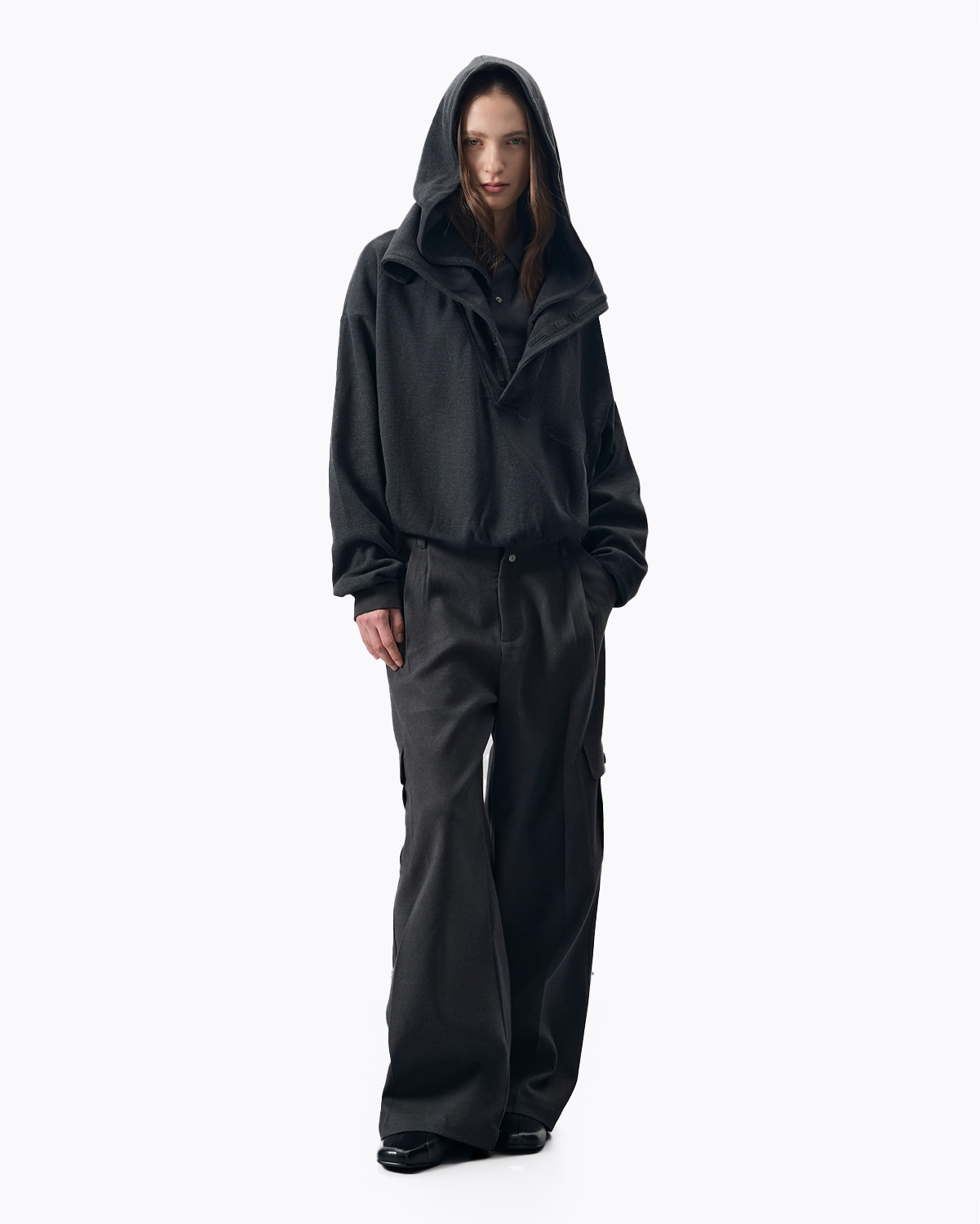 The High-Neck Hooded Pullover